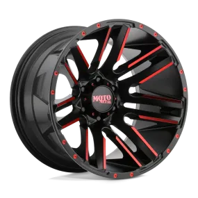 Moto Metal MO978 Razor 20X10 8X165.1 -24 mm Satin Black Machined Red Tint