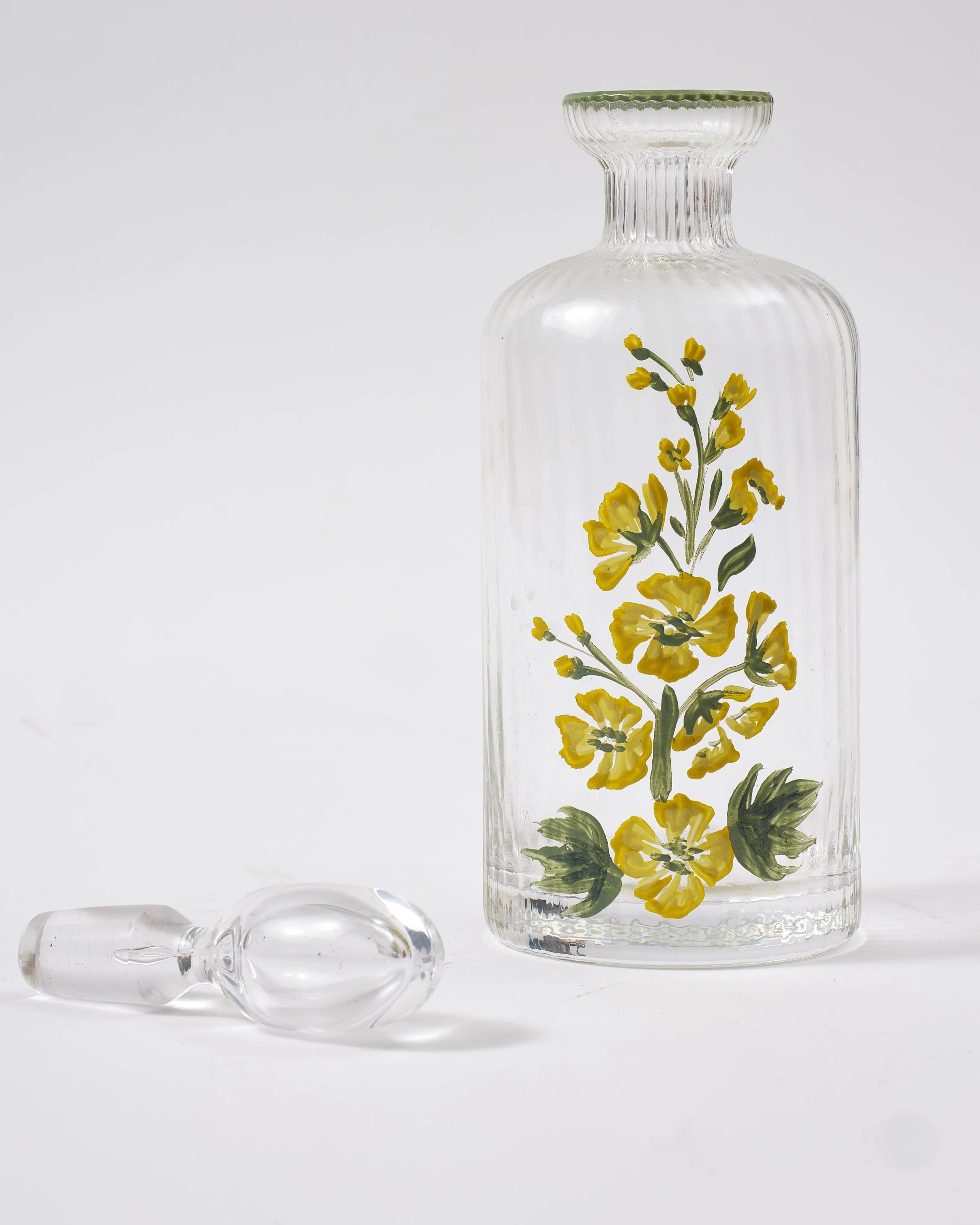 Murano Primrose Hand-Painted Oil Bottle Yellow