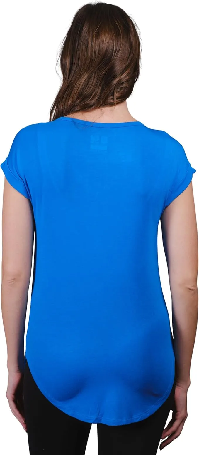 NFL Official Womens Super Soft Modal Vintage V-Neck T-Shirt|Detroit Lions