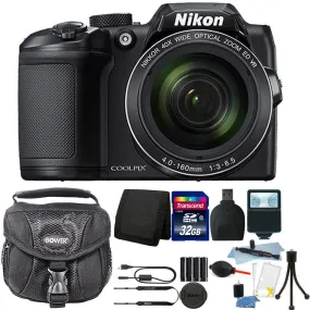 Nikon Coolpix B500 16MP 40x Optical Zoom Digital Camera Black with 64GB Accessory Kit