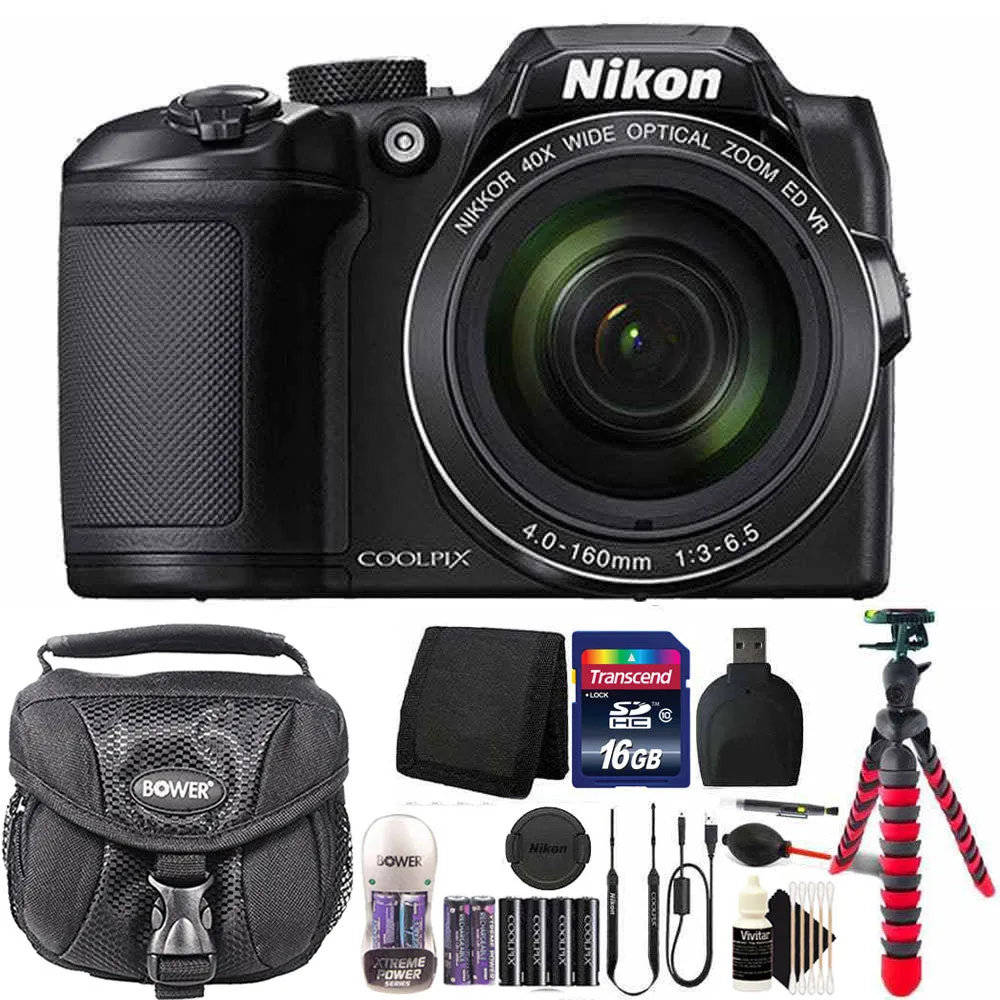 Nikon Coolpix B500 16MP 40x Optical Zoom Digital Camera Black with Accessory Bundle