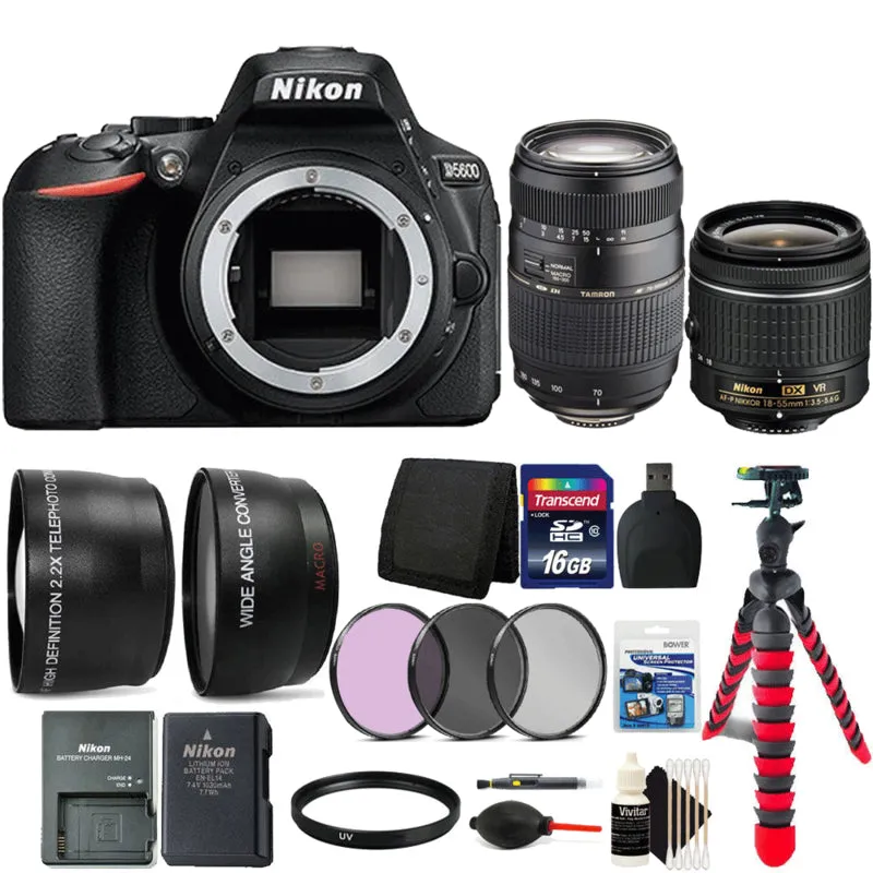 Nikon D5600 Digital SLR Camera with 18-55mm Lens, 70-300mm Lens and Accessory Kit