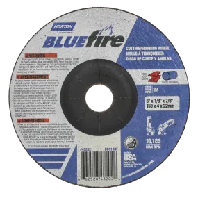 Norton 6 x 1/8 x 7/8 In. BlueFire Grinding and Cutting Whl 30 U T27 20 Count