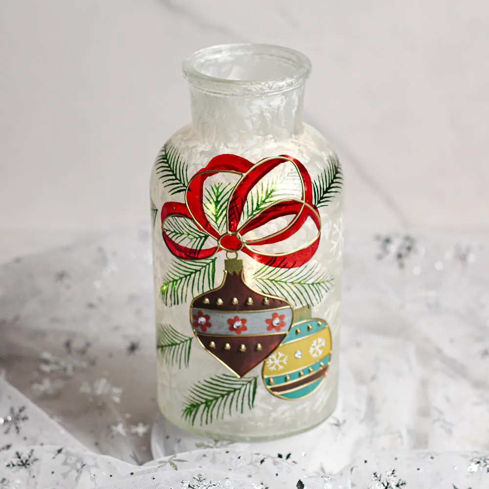 Ornament - Crackle Glass Bottle