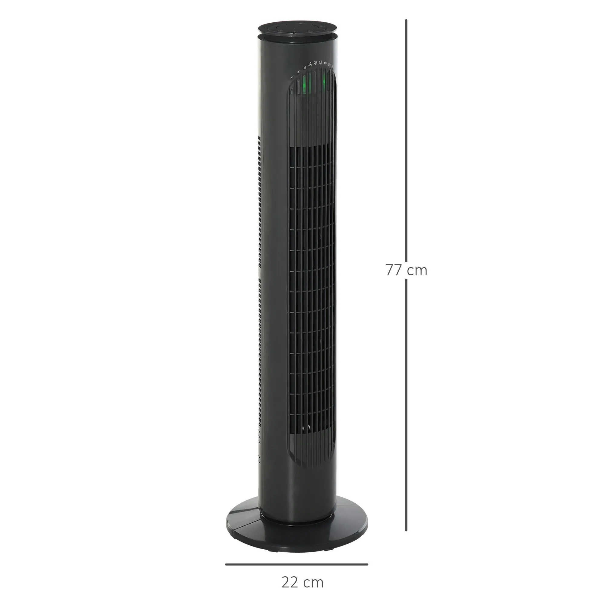 Oscillating Three Speed Tower Fan With Timer Grey