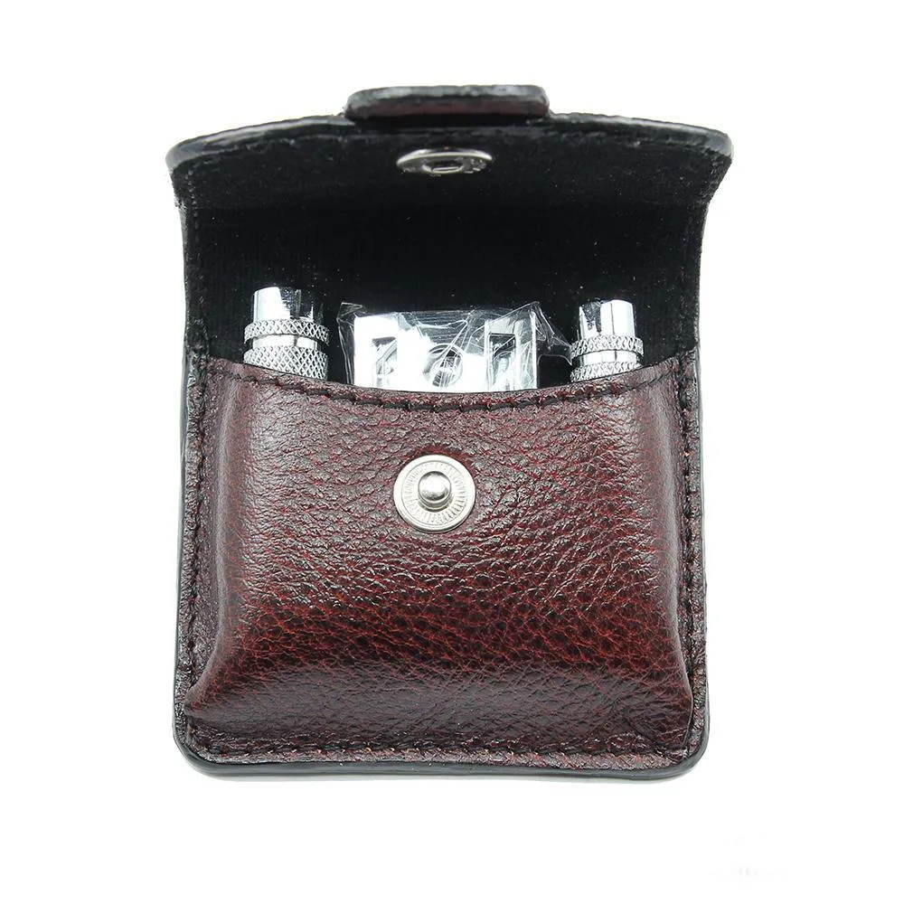 Parker A-1R Travel Safety Razor with Leather Case