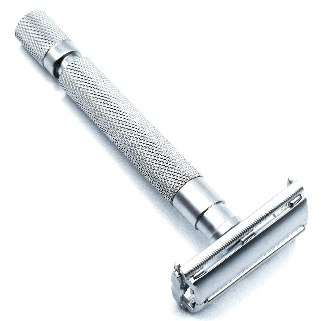 Parker Butterfly Open Long Handle Safety Razor 74R - Satin Chrome