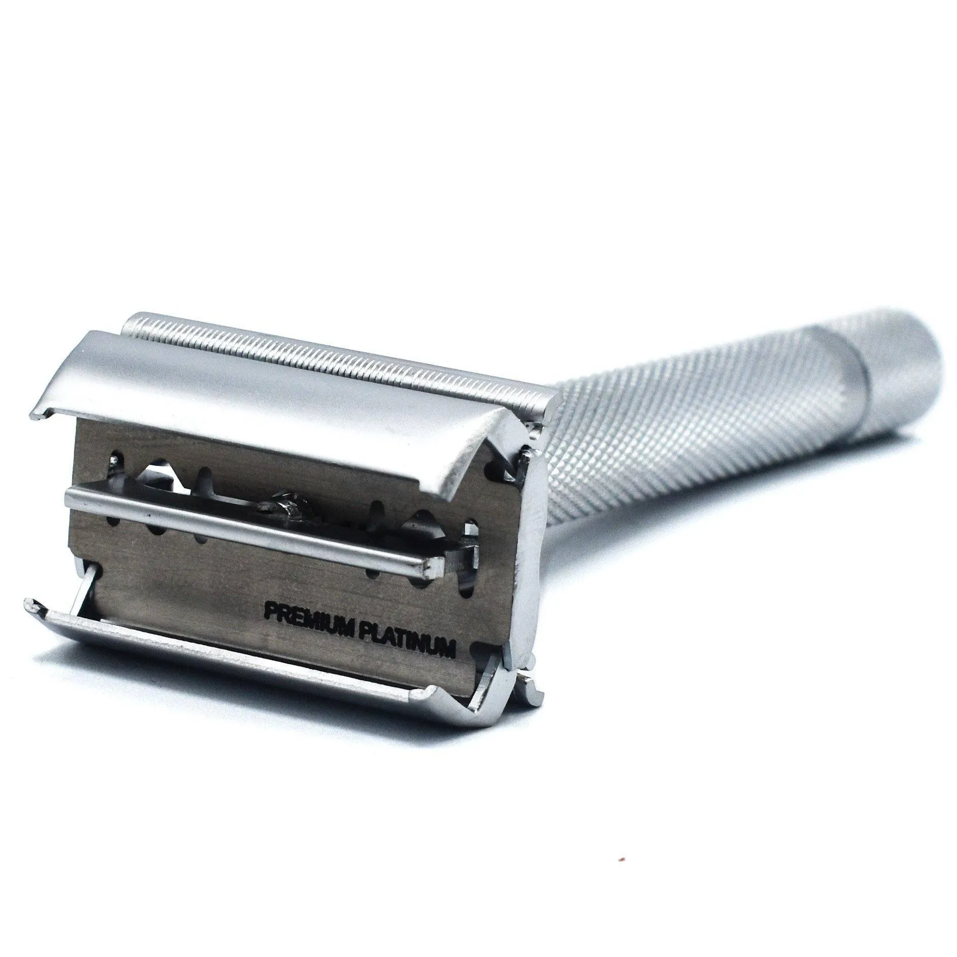 Parker Butterfly Open Long Handle Safety Razor 74R - Satin Chrome