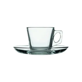 Pasabahce Vela Espresso-Tea Cup & Saucer 80ml 6pack