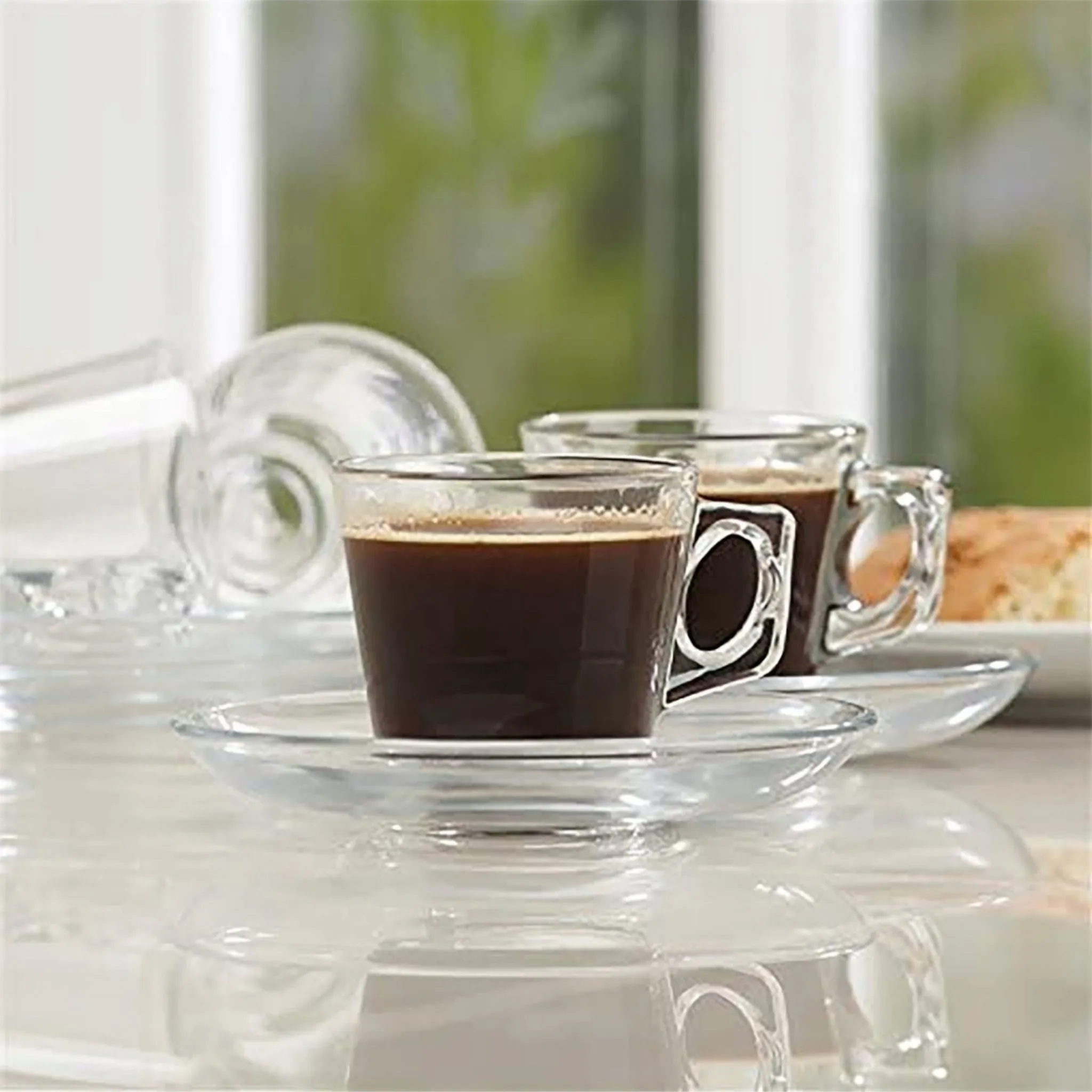 Pasabahce Vela Espresso-Tea Cup & Saucer 80ml 6pack