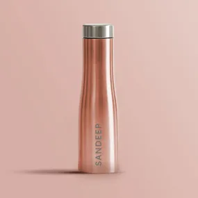 Personalised Steel Water Bottle for Home Office Cafes Restaurants-Rose Gold 750ml