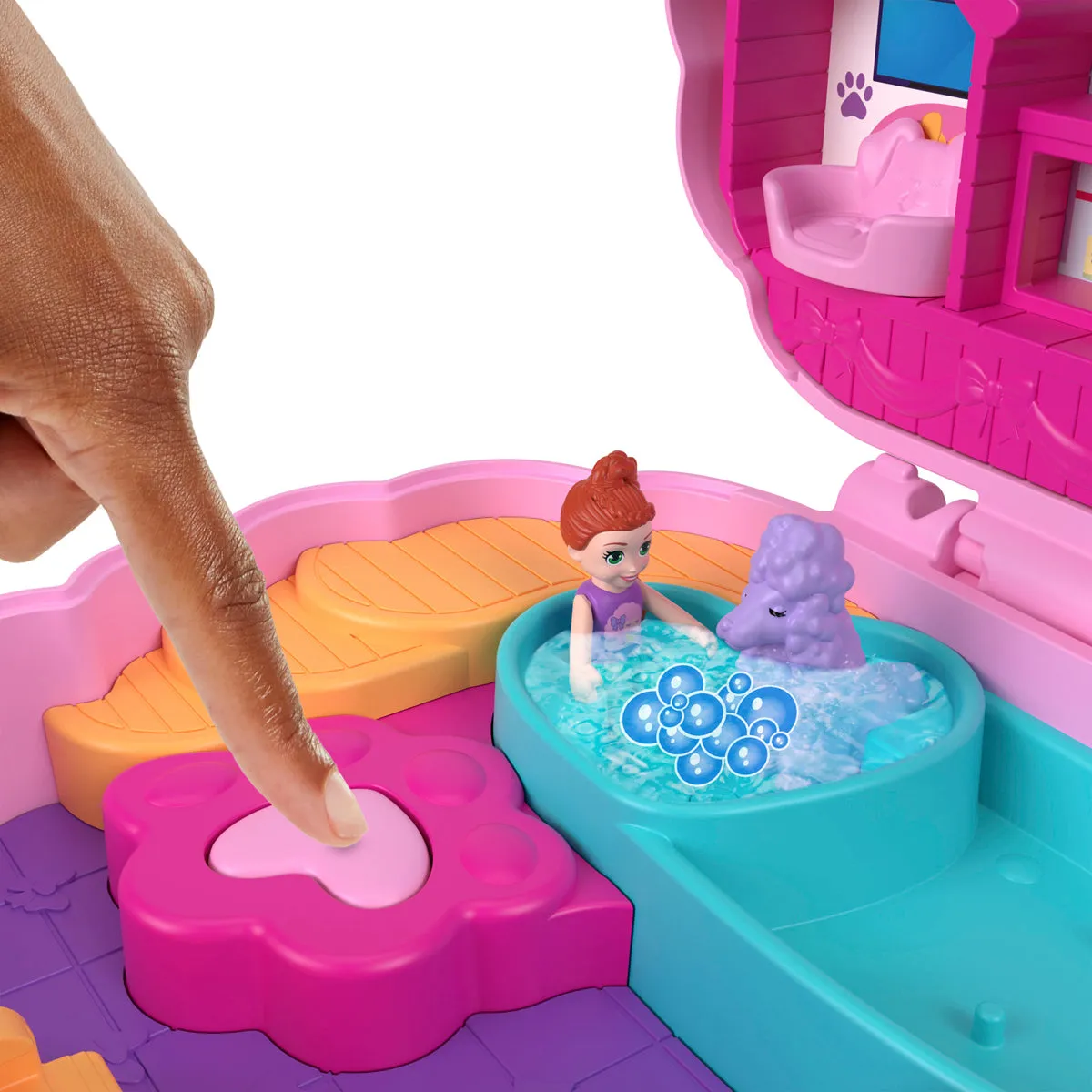 Polly Pocket Groom & Glam Poodle Compact Playset