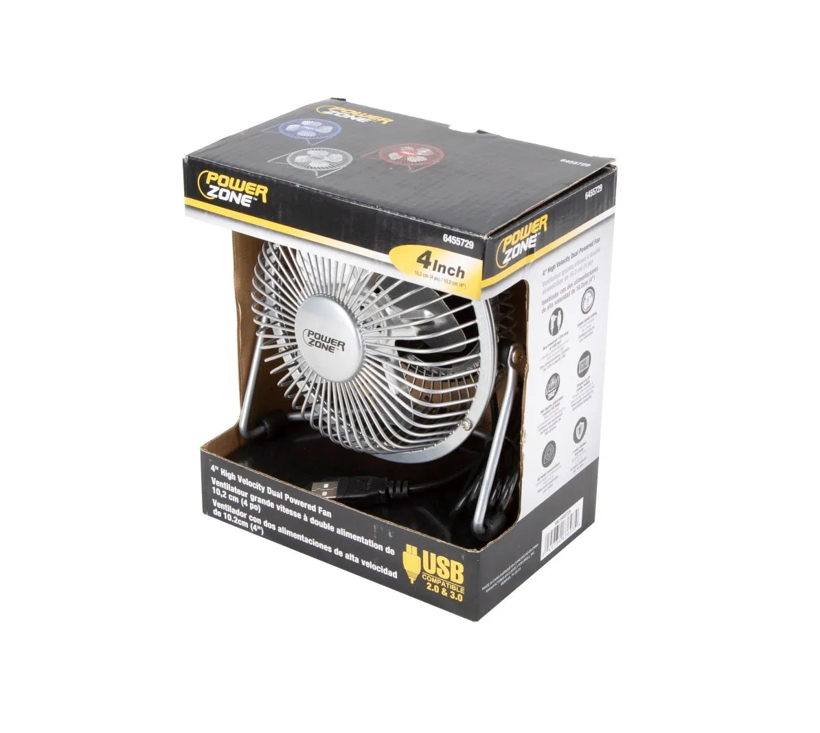 PowerZone FE-20 Personal Mini Fan, Assorted Colors, 4"