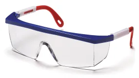 Pyramex SNWR410S Integra Red/White/Blue Safety Glasses W/ Clear Lens (12 each)