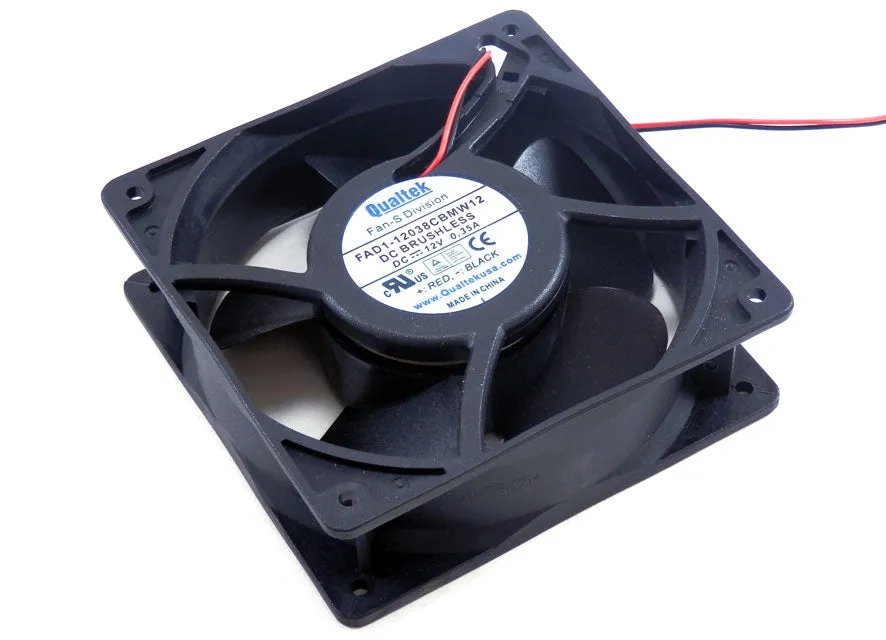 Qualtek 12VDC 0.35A 120X120x38.5mm DC Brushless Axial Fan FAD1-12038CBMW12