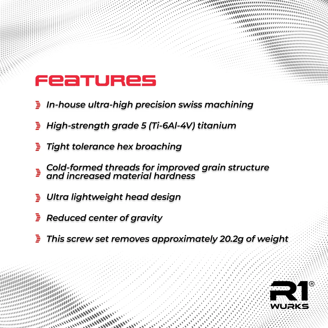 R1WURKS Fits Xray XB4 2024 Titanium upper Screw Set