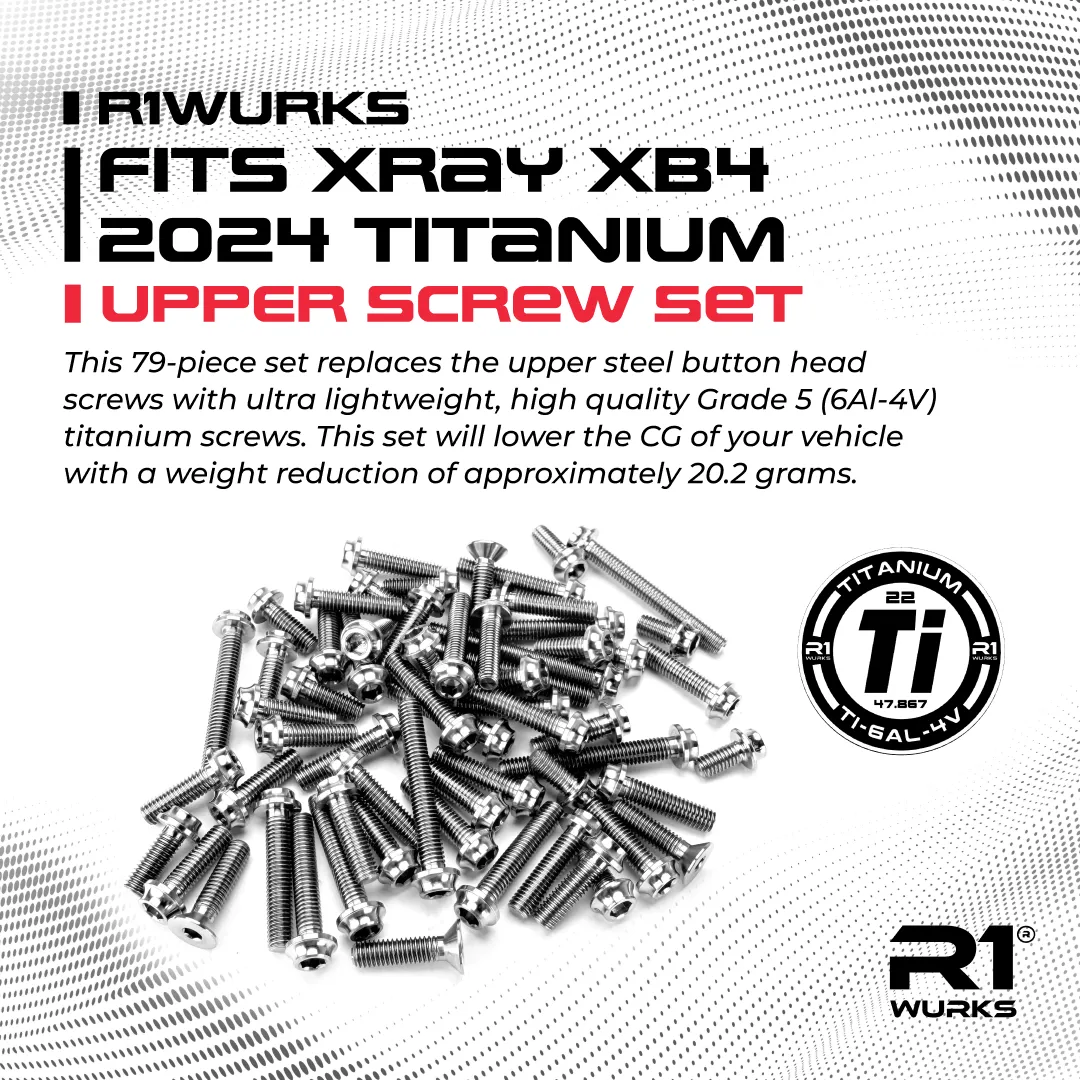 R1WURKS Fits Xray XB4 2024 Titanium upper Screw Set