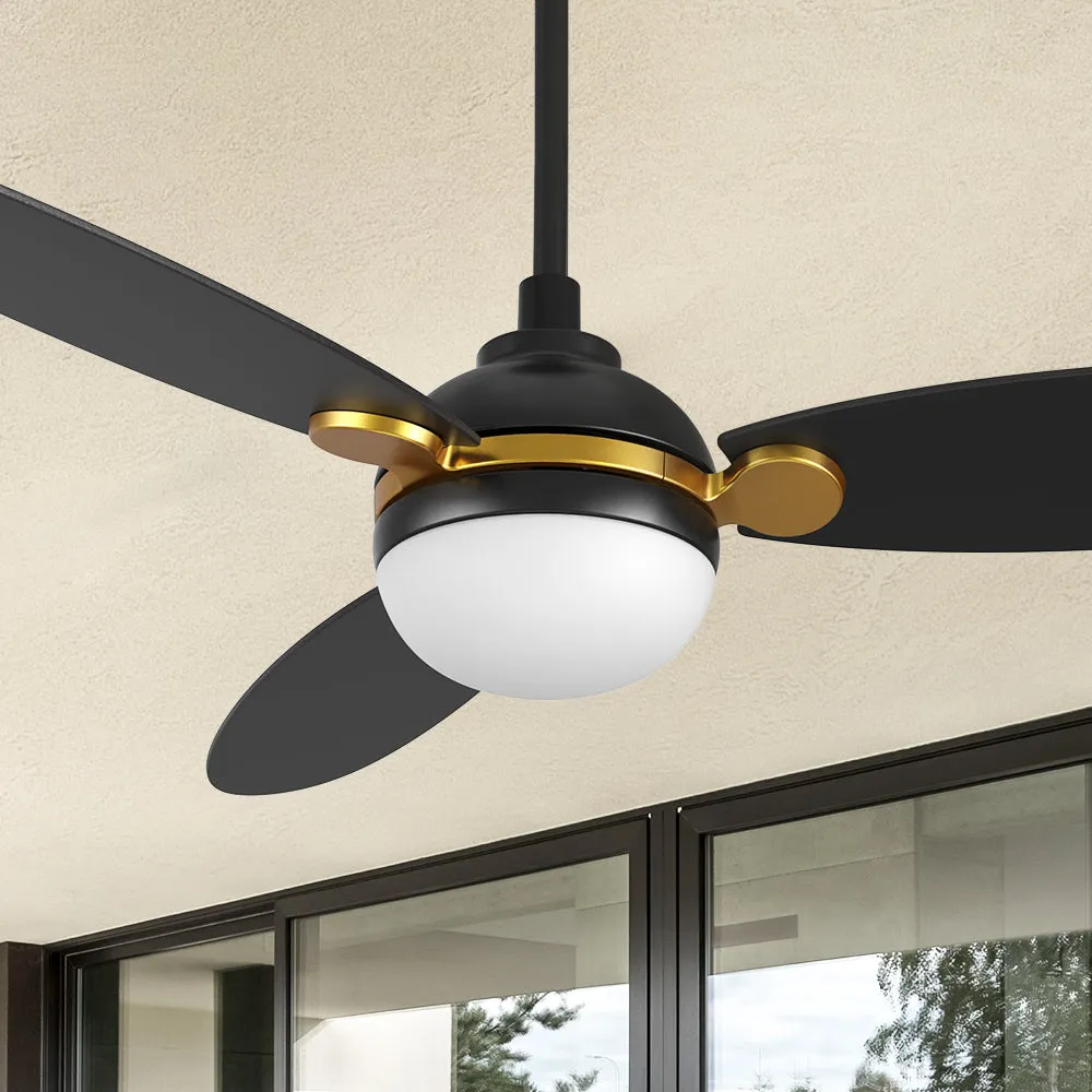 Raddix Outdoor Smart Ceiling Fan with Dimmable LED Light Remote 52"