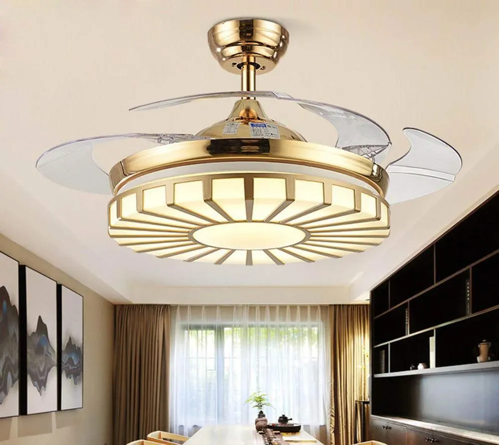 Retractable Fan-Leaf Fan Chandelier