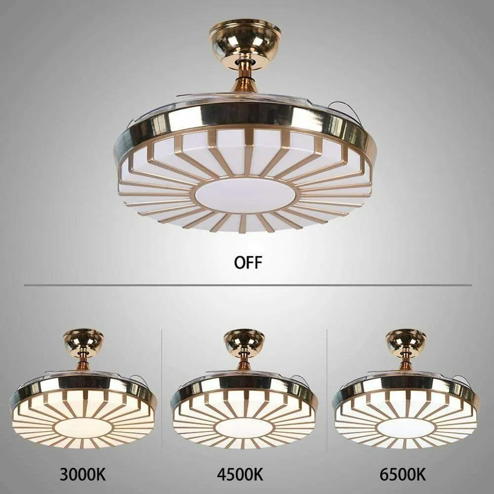 Retractable Fan-Leaf Fan Chandelier