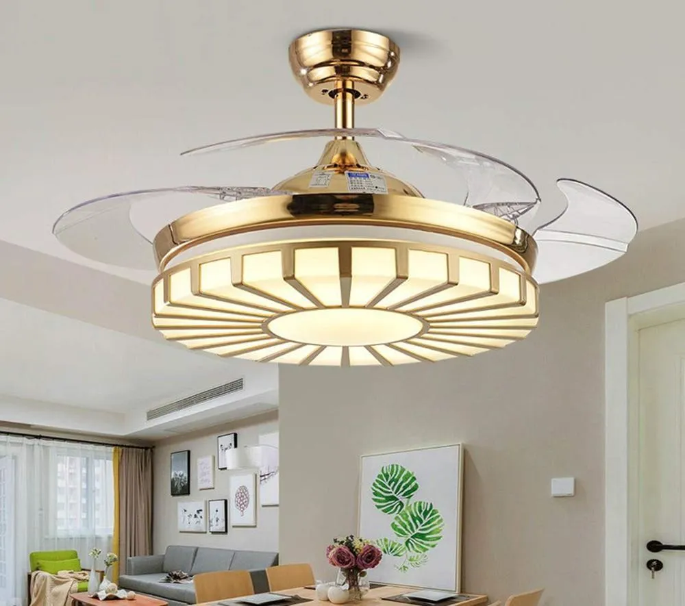 Retractable Fan-Leaf Fan Chandelier