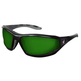 RP2130 MCR Safety RP2 Series Safety Glasses, Green Lens, Black Frame