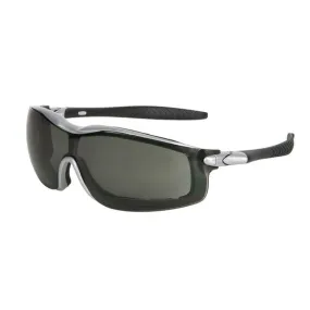 RT122AF MCR Safety RT1 Series Safety Glasses, Gray Lens, Nylon Silver Temple