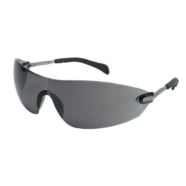 S2212 MCR Safety S22 Series Safety Glasses, Gray Lens, Metal Chrome Metal Temple