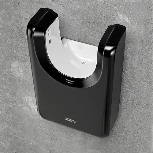 Saniflow® M23AB U-FLOW® Hand Dryer - BLACK (with WHITE) Cover High-Speed HEPA Universal Voltage