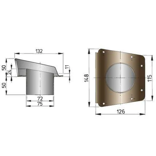 Shell Ventilator Type SCIROCCO - Hose Connection Dia: 76mm - Free Flow Area: 38.5cm2