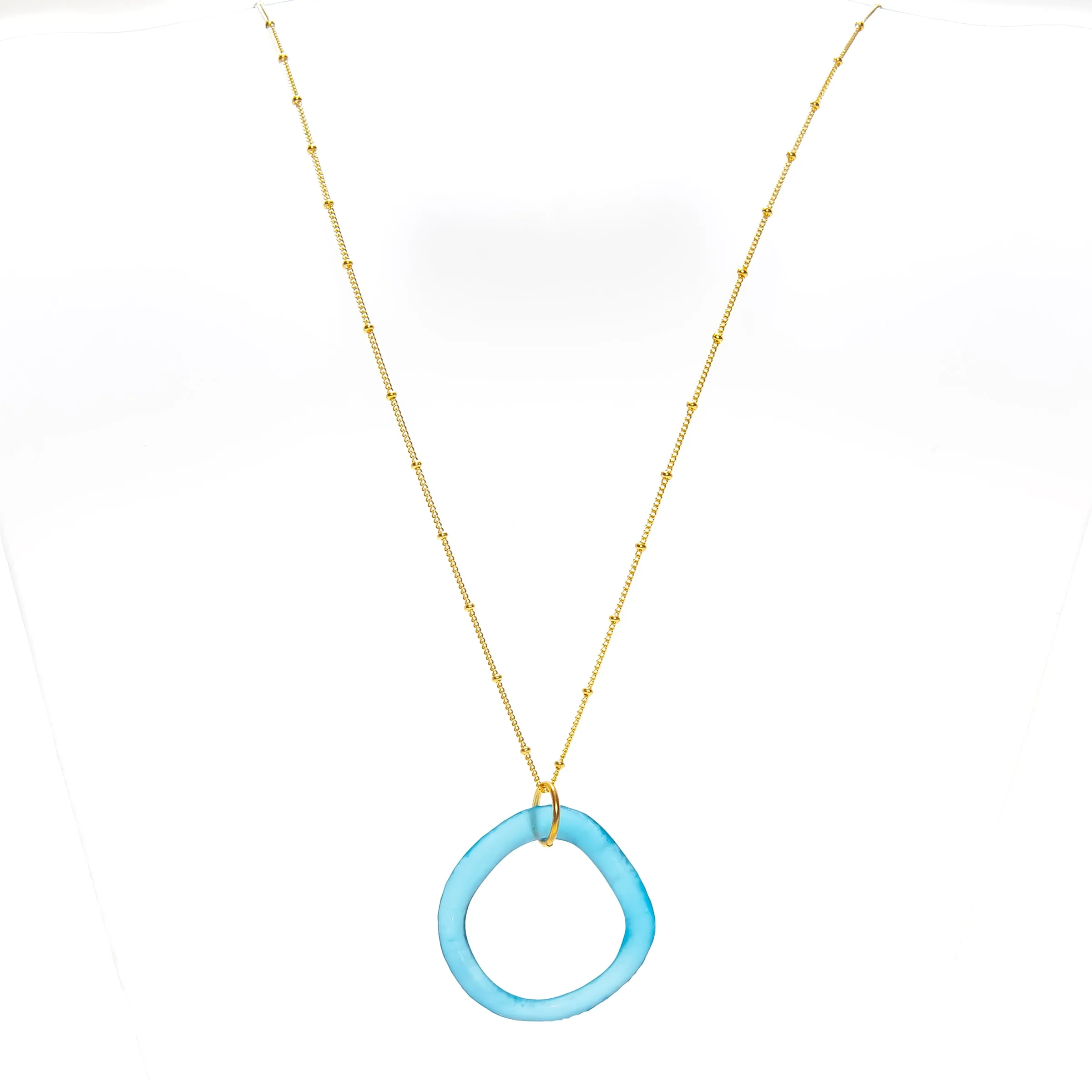 Simple Satellite Necklace Ocean Colors