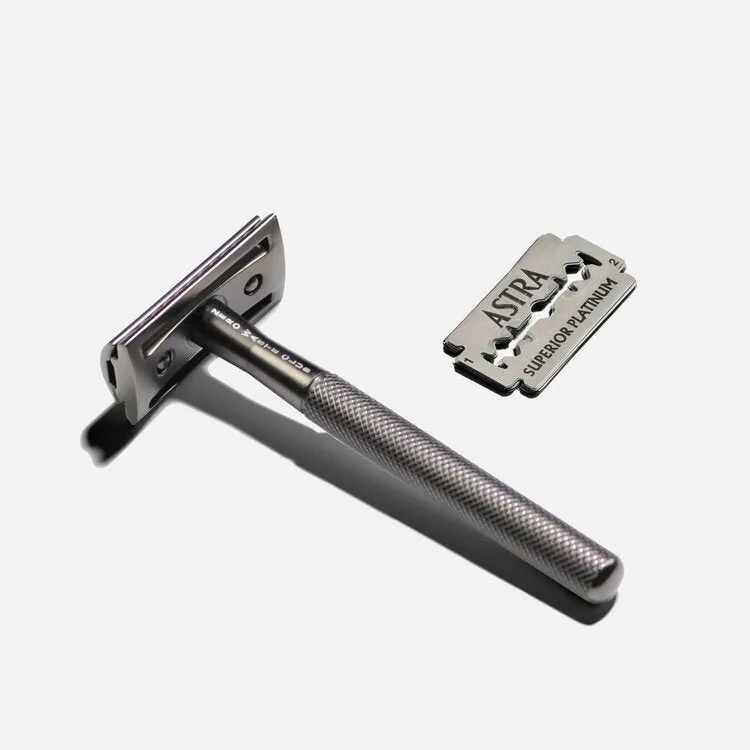 Stainless Steel Reusable Razor - Metal Grey