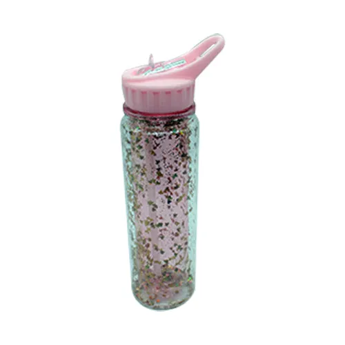 Star Water Bottle with Straw Plastic 550ml 37048