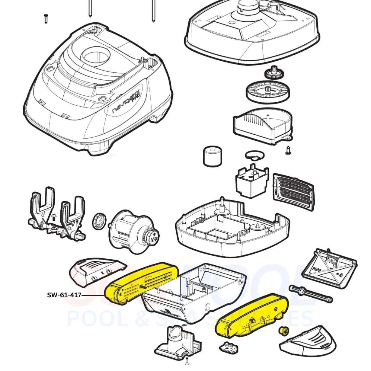 Swimables Pod Kit For Hayward Navigator Pool Vac Cleaners | White | AXV417WHP | SW-61-417