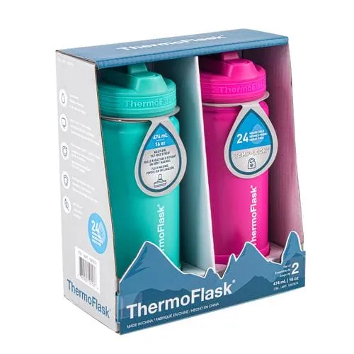 ThermoFlask Children's Water Bottle 16oz 2 Units- 458543-0885395101538