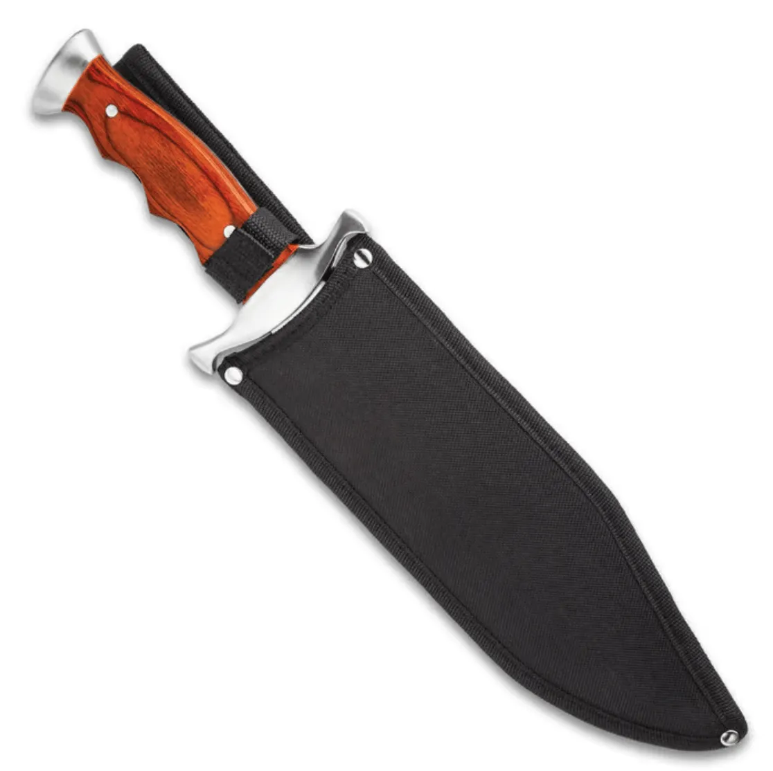 Timber Rattler Sinful Spiked Bowie Knife With Nylon Sheath