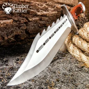 Timber Rattler Sinful Spiked Bowie Knife With Nylon Sheath