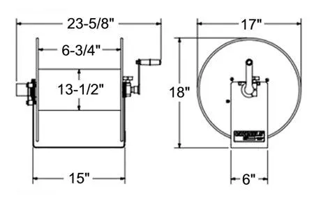 Vacuum Hand Crank Reel 1-1/2" x 35 ft. - w/Hose