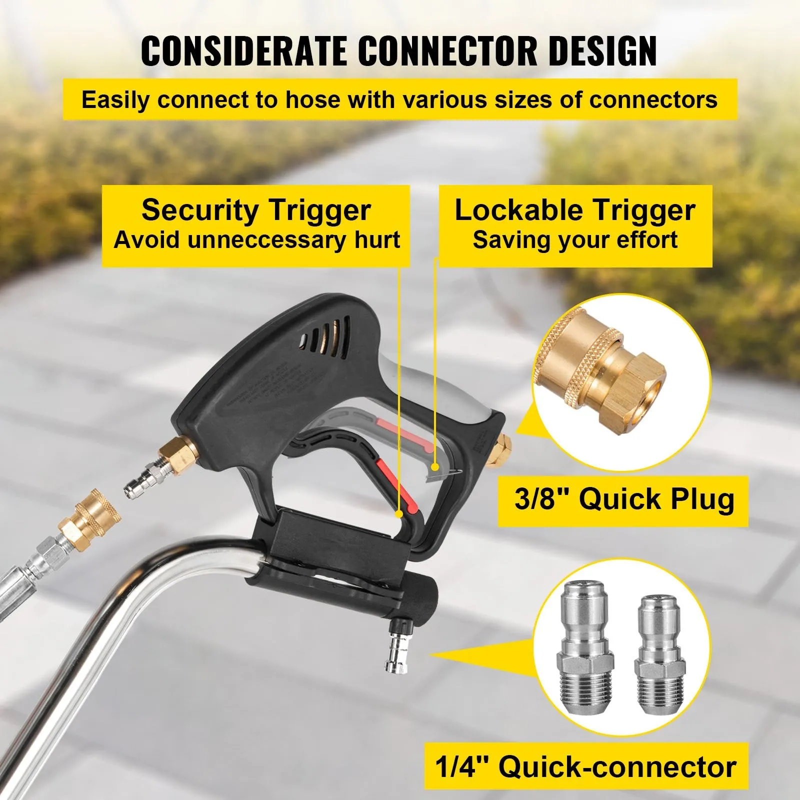 Vevor 21" Surface Cleaner 4000 PSI for Pressure Washer 3/8" Quick Connector Stainless Steel with 3 Nozzles New