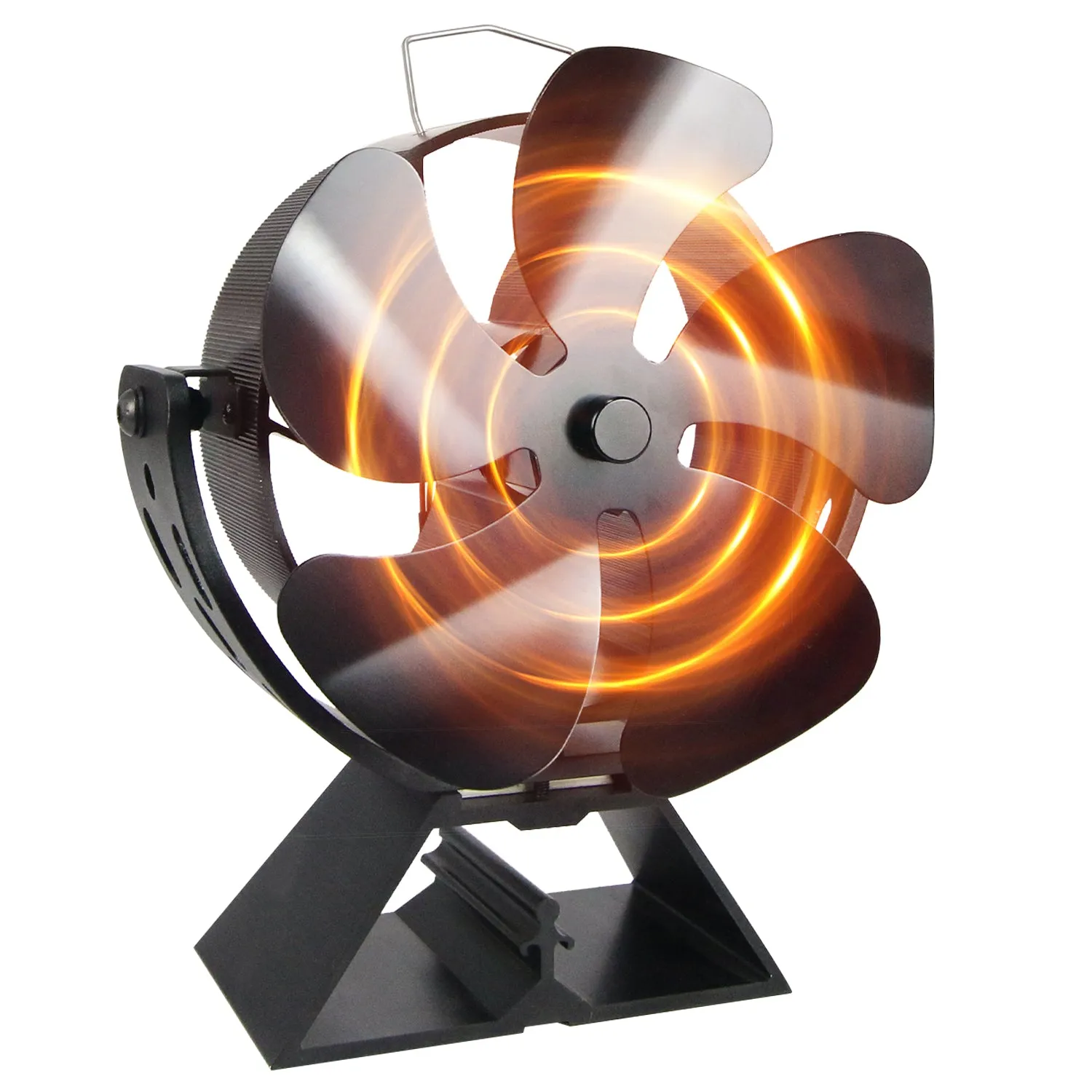 VODA Newly Designed 5 Blades Wood Stove Fan Heat Powered with 180°Adjustment Rotation