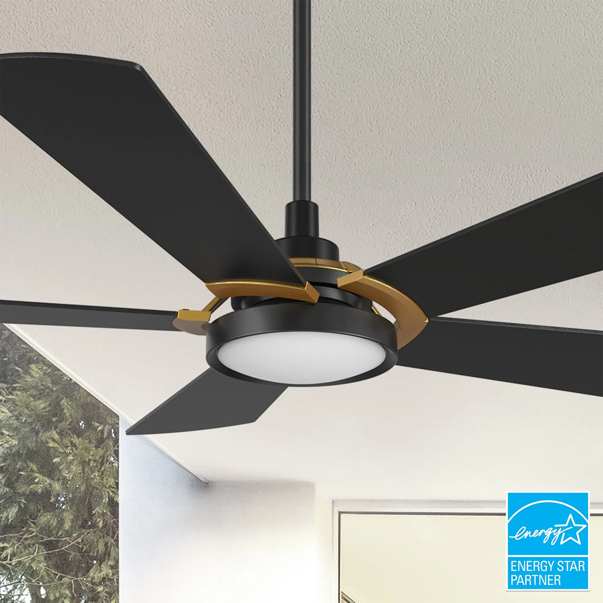 Wilkes Outdoor Ceiling Fan with Dimmable LED Light Remote-Smart 56"