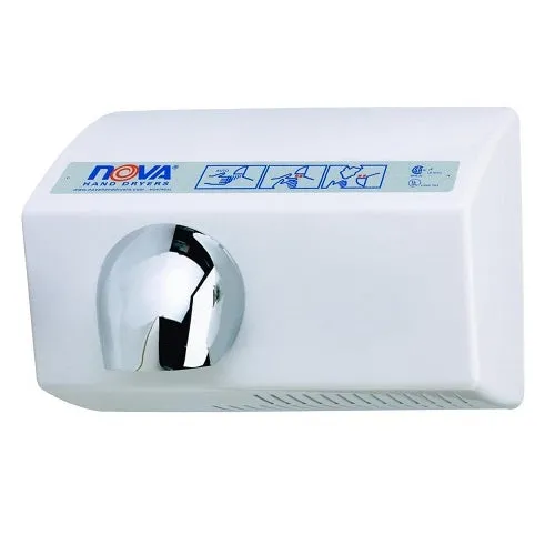 WORLD DRYER® NOVA® 5 Series Hand Dryer - White Aluminum Surface-Mounted (0112 / 0122 / 0212 / 0222)