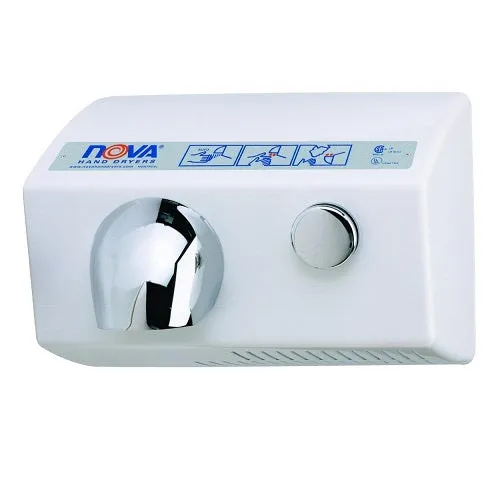 WORLD DRYER® NOVA® 5 Series Hand Dryer - White Aluminum Surface-Mounted (0112 / 0122 / 0212 / 0222)