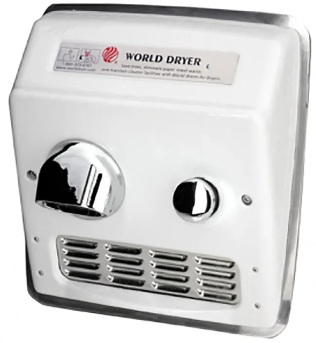 WORLD DRYER® RA548-Q974 Model A Series Hand Dryer - Cast-Iron  White Porcelain (50 Hz ONLY - NOT for use in North America)