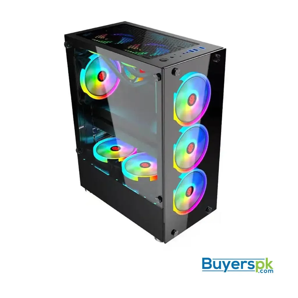 Xtech Casing F8 mid Tower black with 4 Rgb Fans