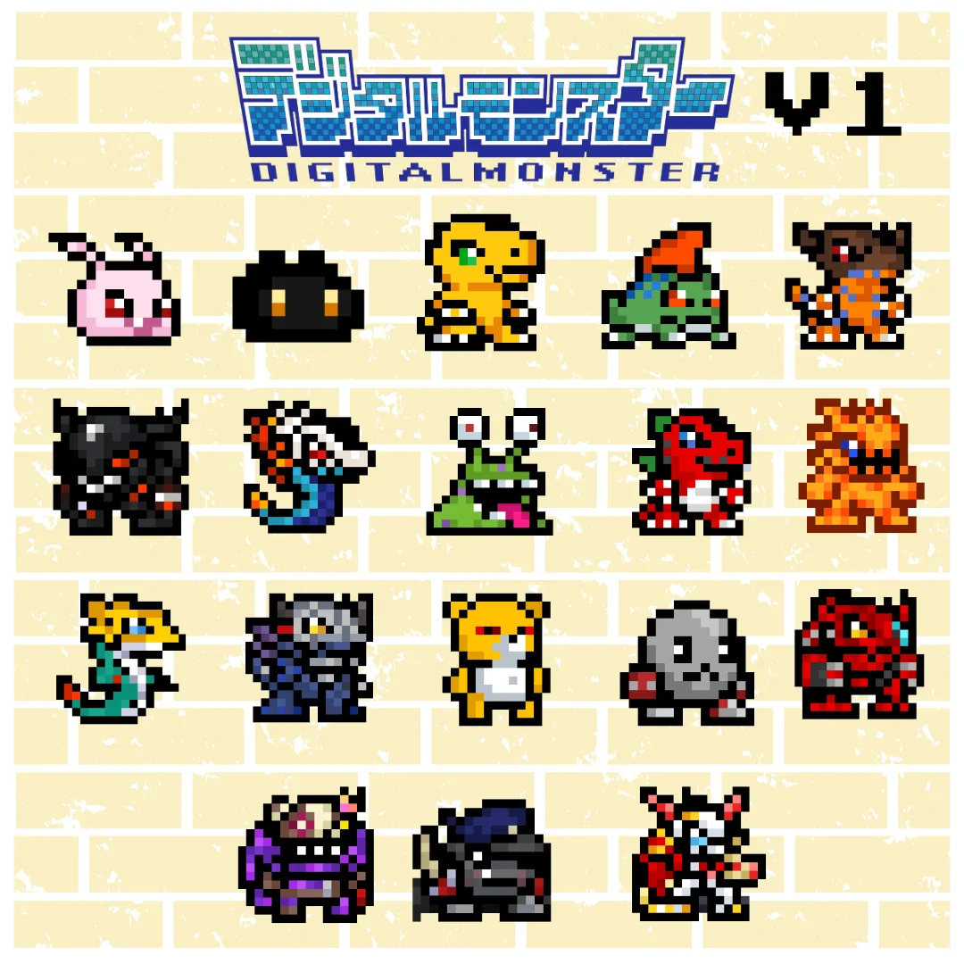 ZeninTCG - Fan-made- Mini Pixel Sticker Pack (Vpet V1-5) [INSTOCK]