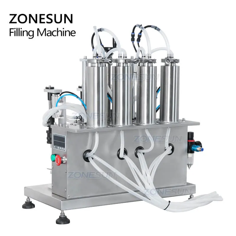 ZS-YTZL500 1/2/4 Nozzles Semi-automatic Vacuum Liquid Perfume Small Bottle Fragrance Filling Machine